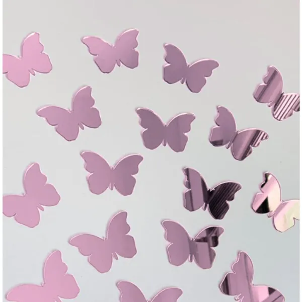 Promoção  Kit Borboletas Espelhadas 3D Rose Autocolante