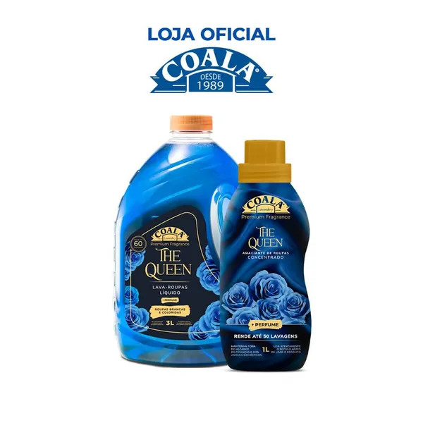 Kit Coala Laundry The Queen - 1 lava Roupas 3L + 1 Amaciante 1L
