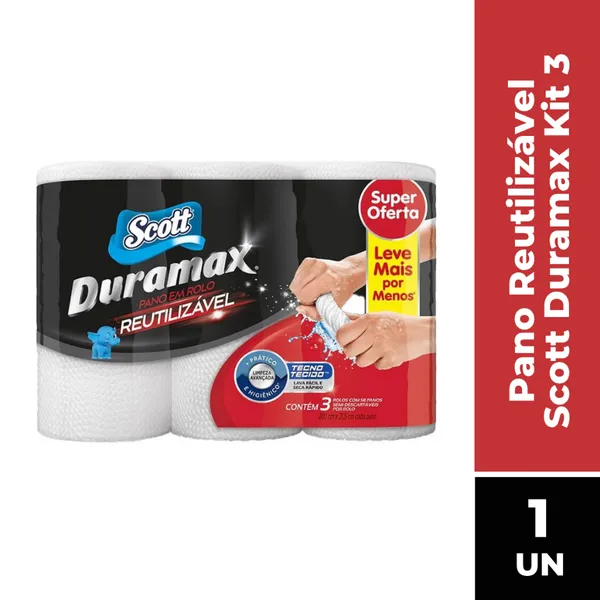 Pano Reutilizável Scott Duramax Kit 3 Unidade Branco