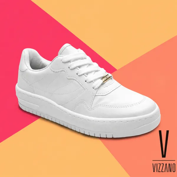 Tênis Vizzano Feminino Casual Plataforma Tênis Leve Macio acolchoado Ultra Conforto Couro Sintético