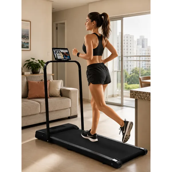 ESTEIRA ELÉTRICA PORTÁTIL FITNESS RESIDENCIAL ATÉ 120 KG VELOCIDADE 0-6KM/H (127V/220V)