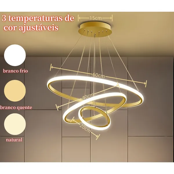 3 Cores Em 1 Luz Sala De Estar Lustre Cozinha Led Lâmpada Do Teto Nordic Moderno Decoração