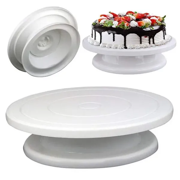 Bailarina base giratória para bolo torta kit confeitar espátula raspador confeitaria
