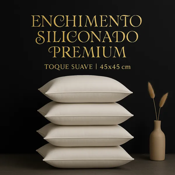 Almofada Refil de 45x45 Enchimento Silicone Macio Aumofada Fofinha Antialérgica Lavável fabrica