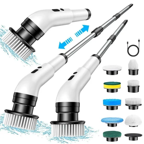 Limpador Eletrico 9 Em 1 Rotativo Com Extensor Alta Eficiencia Casa Banheiro