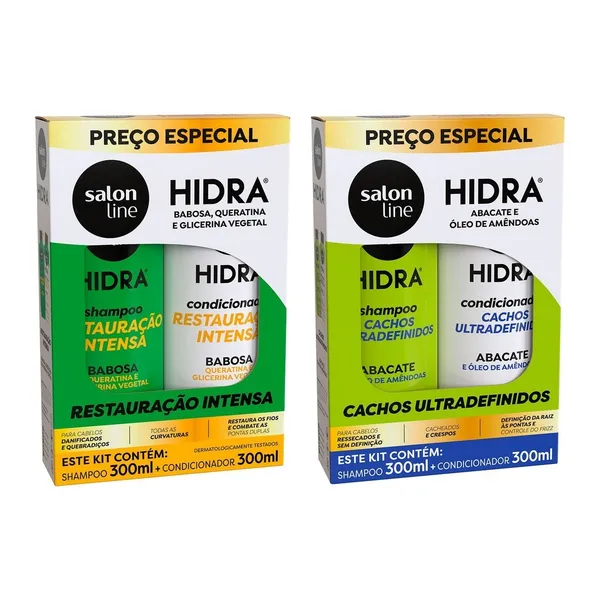 KIT HIDRA RESTAURA E DEFINE CACHOS E CRESPOS SALON LINE