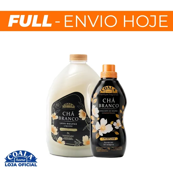 Kit Coala Laundry Chá Branco - 1 Lava Roupas 3L + 1 Amaciante Concentrado