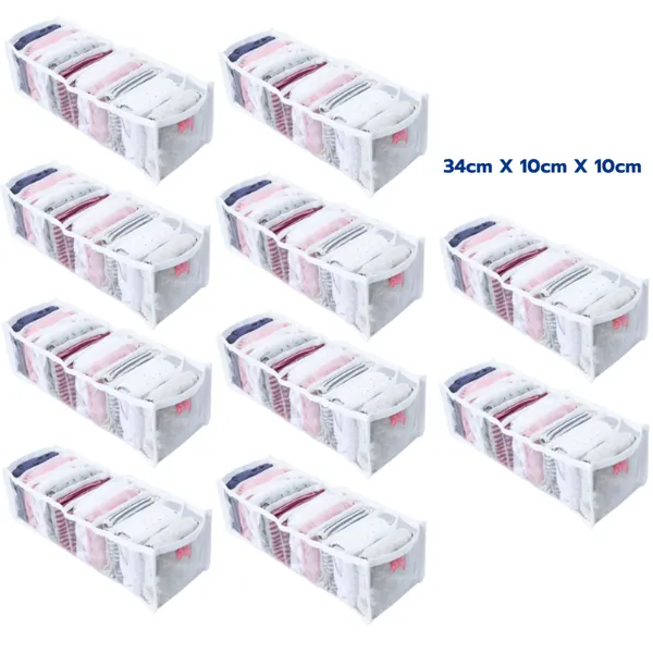 Kit 10 Organizador P de Gaveta Cômoda Guarda-Roupas para Roupa Intima Cuecas Meias Calcinha Body Rn
