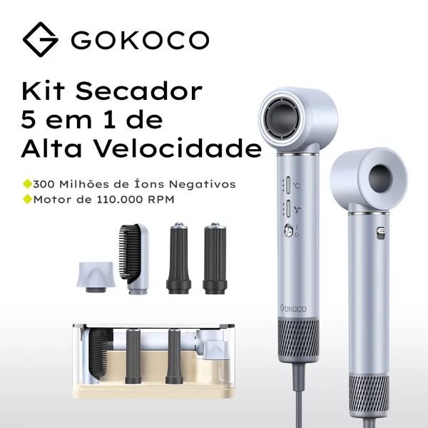 GOKOCO 5 Em 1 Conjunto de Secador de Cabelo GD023 Multifuncional
