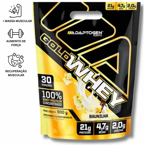 Whey 100% Gold Concentrado 900g Refil Original - Adaptogen Science