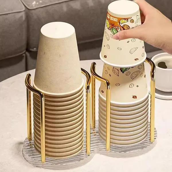 Suporte Para Copos Acrílico Descartável Chá Água Prateleira Com Canecas De Pau Mais Longo Organizador