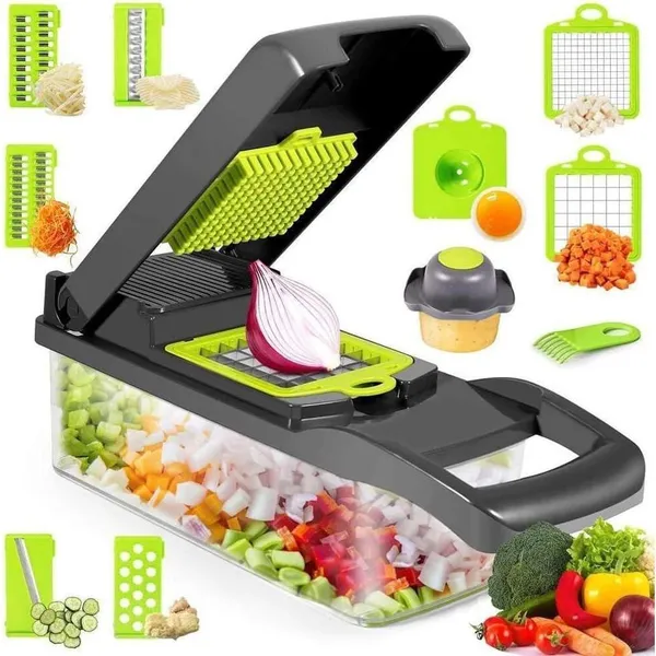 Cortador Multifuncional Aço Inoxidável 14 Em 1Fatiador De Cozinha Profissional