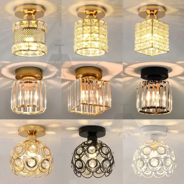 KIT1-2 Candelabro De Cristal Simples Americano Personalidade Criativa Iluminação De Casa Quarto Sala De Estar Jantar