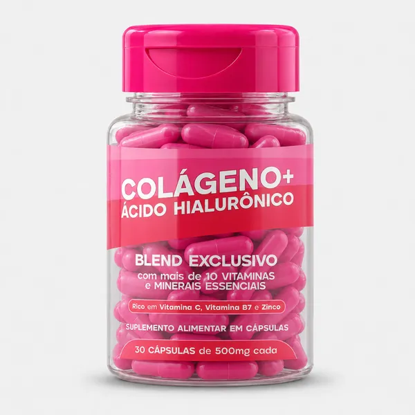 Colágeno Verisol + Ácido Hialurônico - Vitamina capilar -   Pele Cabelos Unhas