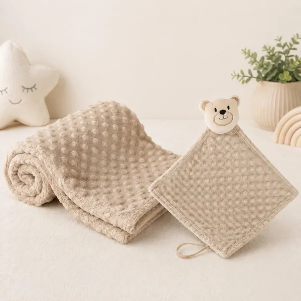 Manta Cobertor de Bebê c/ Naninha Para Menina Menino Infantil Mantinha Premium 02 Peça