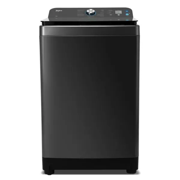 MÁQUINA DE LAVAR PHILCO 14 KG PRETO PLR14B 12 PROGRAMAS  CESTO DE INOX TAMPA DE VIDRO