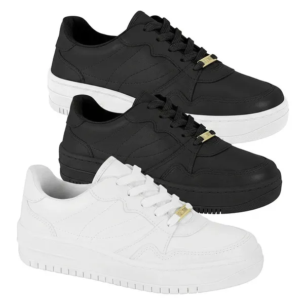 Tênis Vizzano Feminino Casual Plataforma Macia Confortável Dia Moda Passeio  Leve Conforto Flatform