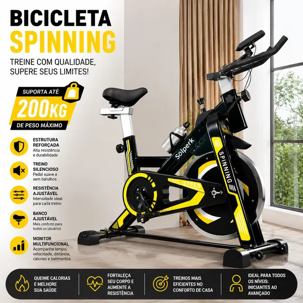 Bicicleta Spinning Silenciosa Ergométrica Profissional Bike Indoor