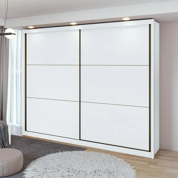 GUARDA-ROUPA CASAL TORONTO 2 PORTAS 6 GAVETAS BRANCO