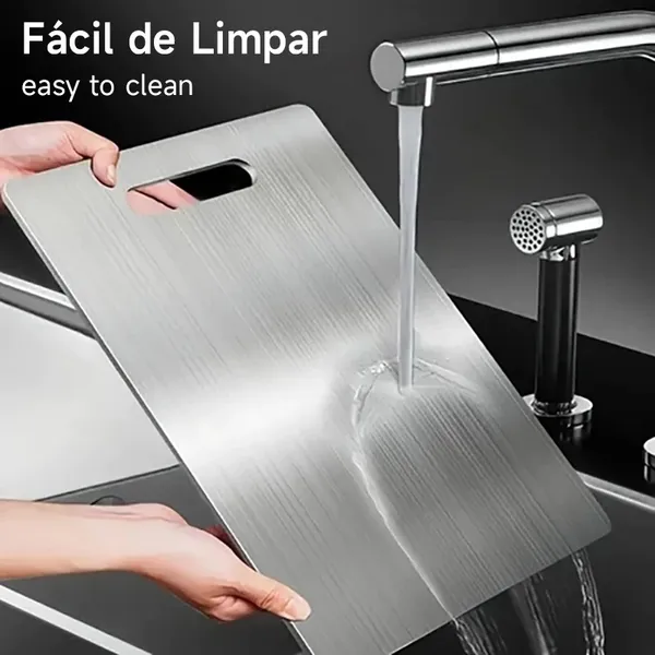 Tábua De Corte 304 Aço Inoxidável Antibacteriana À Prova De Mofo 46 cm tábua de cozinha REAL LIFE.BR