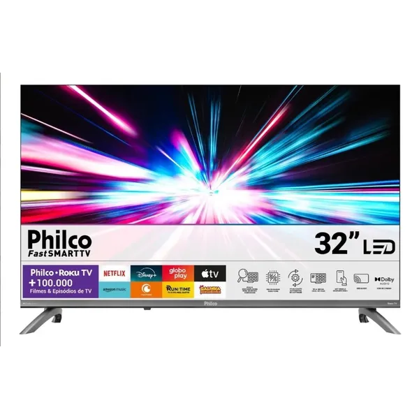 Smart TV 32" Philco Roku TV Dolby Áudio HDR10 P32CRB