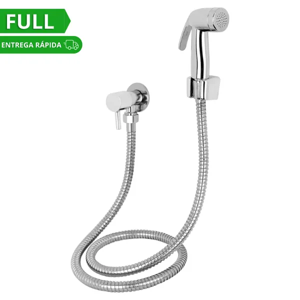 Ducha Higiênica Banheiro 100% Completa Luxo Metal Cromado 1,20m Chuveirinho Privada