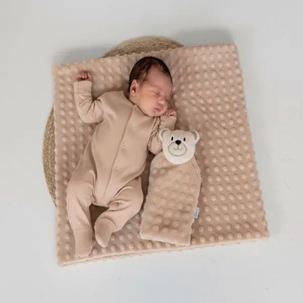 Manta Cobertor de Bebê c/ Naninha Para Menina Menino Infantil Mantinha Premium 02 Peças