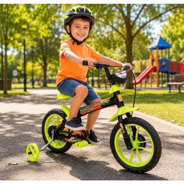 Bicicleta Infantil Aro 12 Verden Completa com Rodinhas Cestinha e Rodinhas e Ideal para Crianças