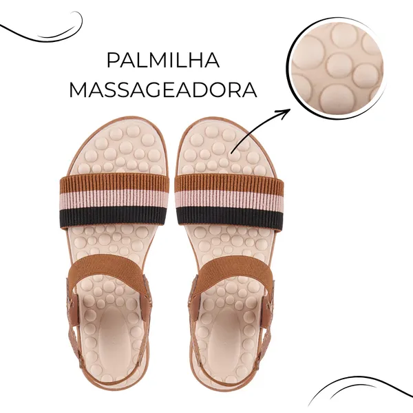 Sandália Papete Feminina Ortopédica com Elástico Confortável Moderna com Palmilha Massageadora