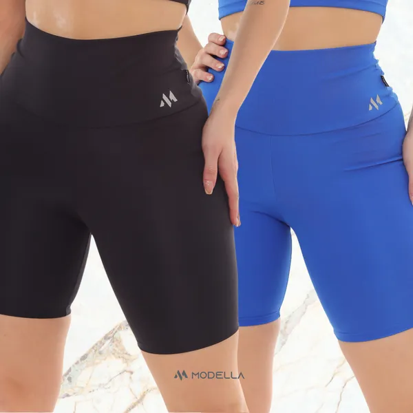 KIT 2 BERMUDAS BLACKOUT  ZERO TRANSPARÊNCIA FITNESS