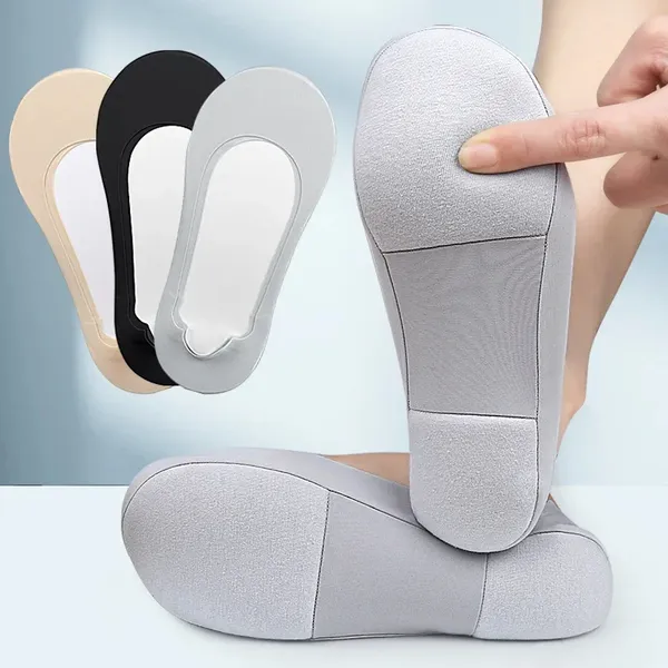 Meia Palmilha Feminina Conforto | Almofadas Ponta e Calcanhar | Ideal p/ Fascite Plantar e Salto Alto | Anti Suor