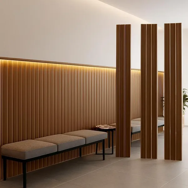 KIT 40 Revestimento Painel 90X11 De Parede Ripado Decorativo MDF Autocolante - ENVIO FULL