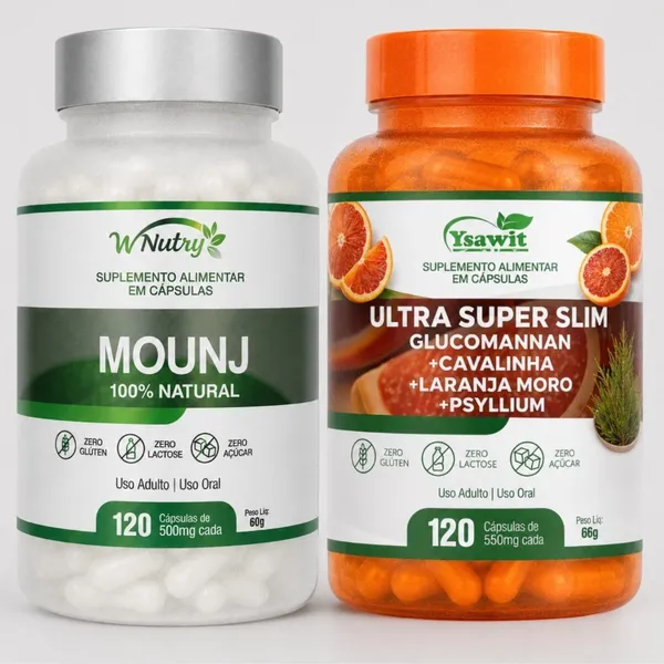 Kit Seca Power - Laranja Moro + Psyllium + Spirulina + Quitosana + Cavalinha - 240 Cápsulas