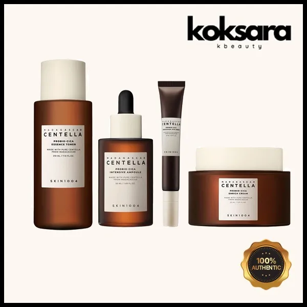 skin1004 madagascar centella probio-cica (toner 210ml/ampoule 50ml/cream 50ml/eye cream 50ml)