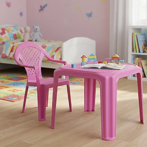 Kit Mesa Cadeira Infantil Menina Menino Resistente Estudo Desenho Recreação Alta Durabilidade
