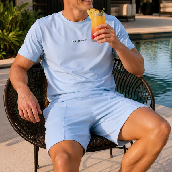Conjunto camiseta e shorts moletinho masculino