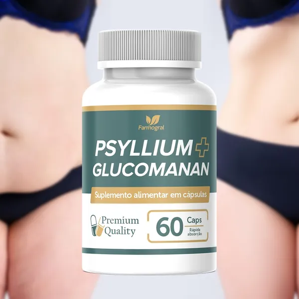PSYLLIUM + GLUCOMANNAN - 60 Caps Premium - Envio Imediato