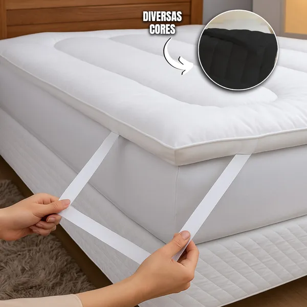 Pillow Top Micropercal 400 Fios Solteiro Casal Queen King Toque Aveludado Fibra Siliconada Elástico