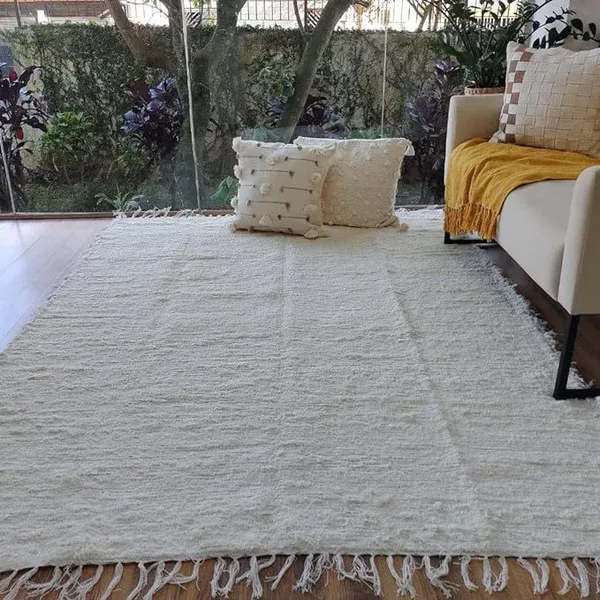 Tapete Boho Grande 2,00 X 1,50 Artesanal Luxo Sala Quarto Felpudo Fofinho Rústico 100% Algodão Tear