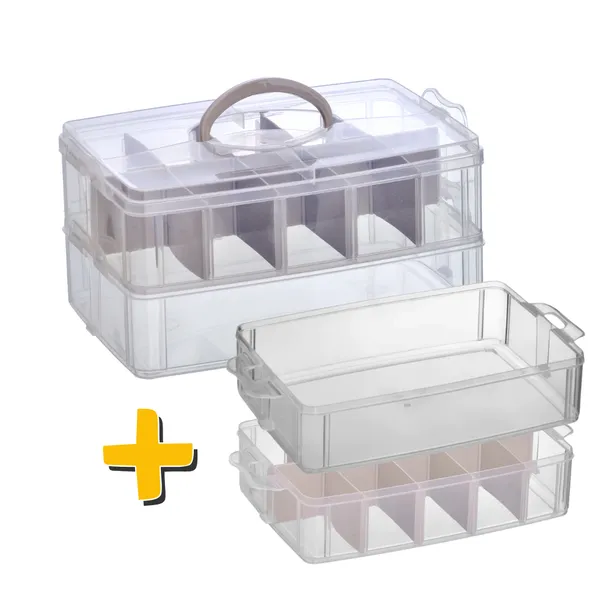 Maleta Organizadora 4 Bandejas Multiuso Caixa Costura, Remédios, Brinquedos, Xuxinha Cabelo, Odonto