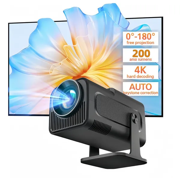 MINI PROJETOR 4K PORTÁTIL HY320 | ANDROID, FULL HD, WIFI E BLUETOOTH
