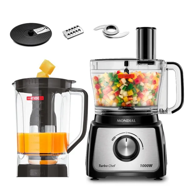Multiprocessador Turbo Chef 5 em 1 Mondial Preto 1000W MPN-01-B