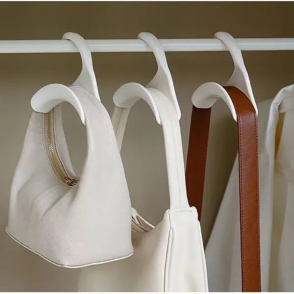 4 peças de ganchos organizadores duráveis para varão de armário para bolsas, chapéus, cachecóis, xales, gravatas - rack