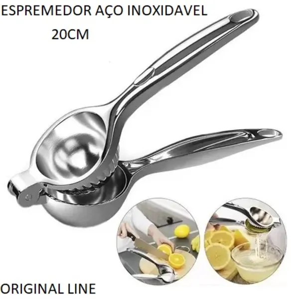 ESPREMEDOR DE LIMÃO ESPREMER MANUAL 20CM LIMÕES DE AÇO INOXIDÁVEL ORIGINAL LINE METAL MULTIUSO UNIVERSAL