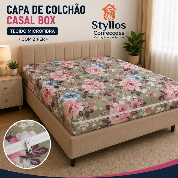 Capa de Colchão Casal Box com Zíper – Microfibra