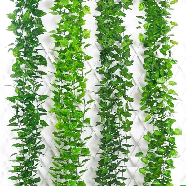 27 Metros de Flores Artificiais Para Decoração Trepadeira Hera Kit 12 Correntes Arranjos Muro Inglês Jardim Vertical
