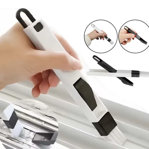 Escova de Limpeza 2 Em 1 Multiuso - Ideal para limpar fendas do teclado, janelas e cantos de portas