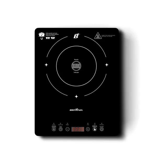 COOKTOP DE INDUÇÃO BRITÂNIA PORTÁTIL PAINEL TOUCH BCTE10A