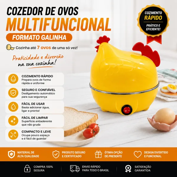 Fogão De Ovos  Multifuncional , Vaporizador , Desligamento Automático Ovo Cozido 110V/220V