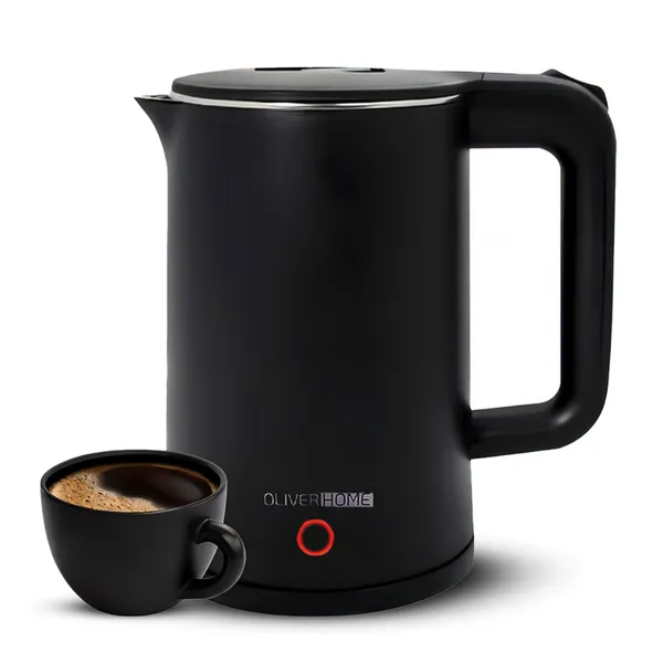 CHALEIRA ELÉTRICA TÉRMICA MODERNO 1.5 L PRETA E BRANCA 110V/220V OLIVERHOME